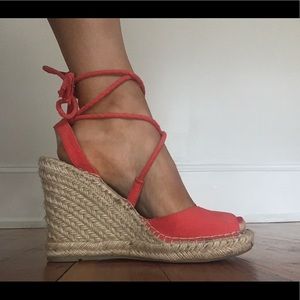 Red tie up espadrille